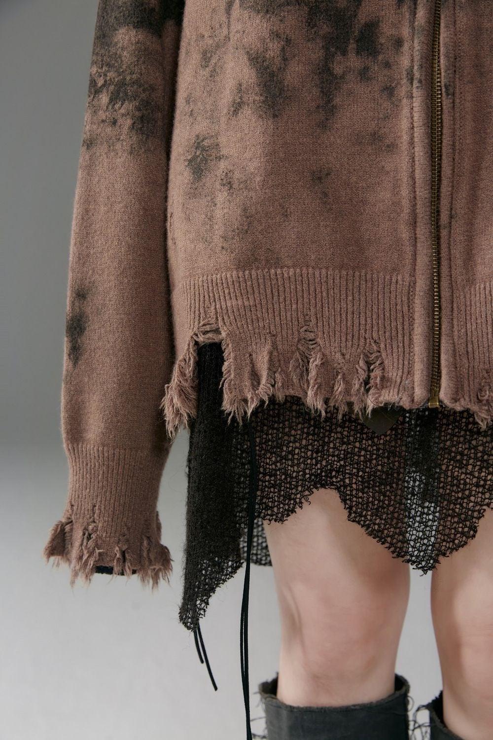 Grunge Extra Distressed Zip-Up Cardigan - Litlookz Studio