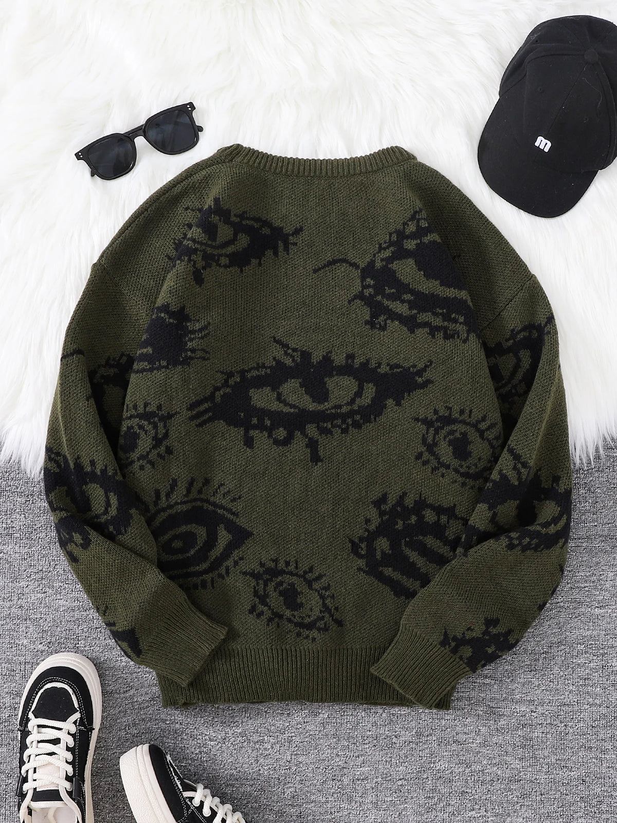 Grunge Eye Pattern Sweater