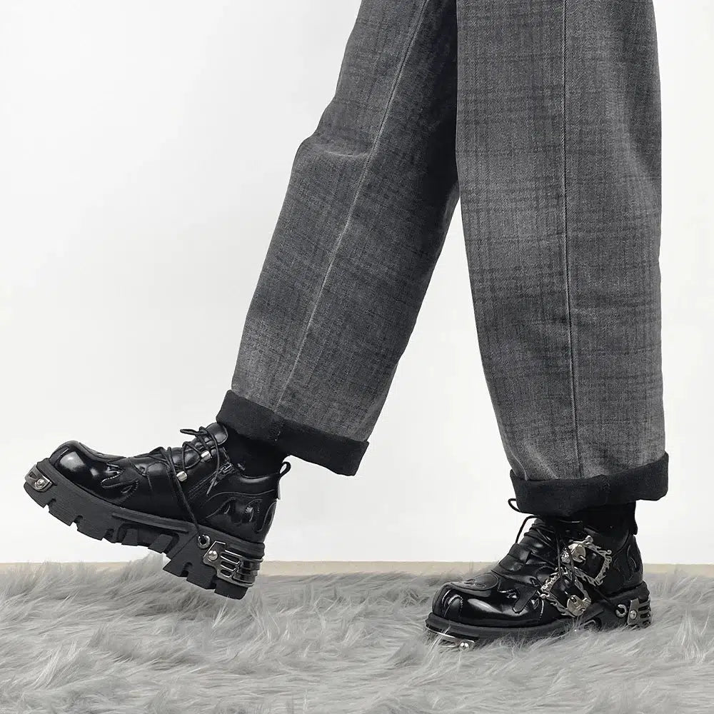 Grunge Fire Chunky Platform Shoes