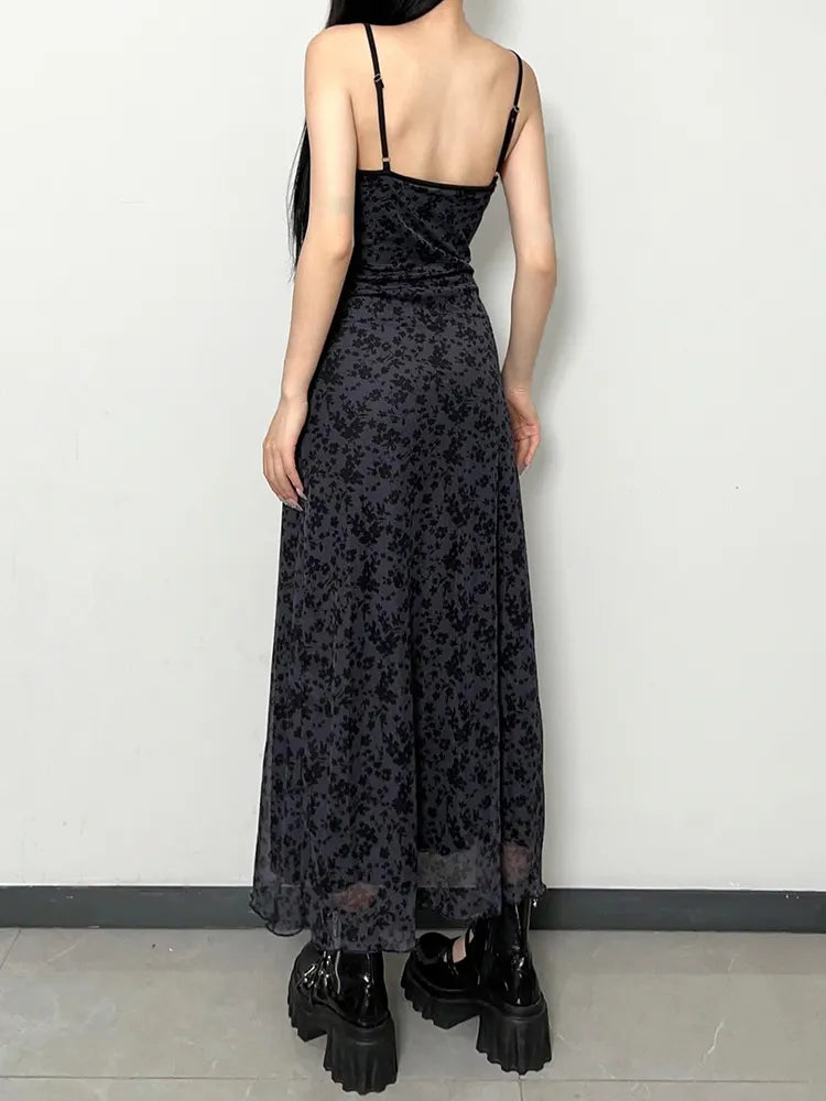 Grunge Floral Printed Maxi Dress - Litlookz Studio Grunge Floral Printed Maxi Dress - Litlookz Studio