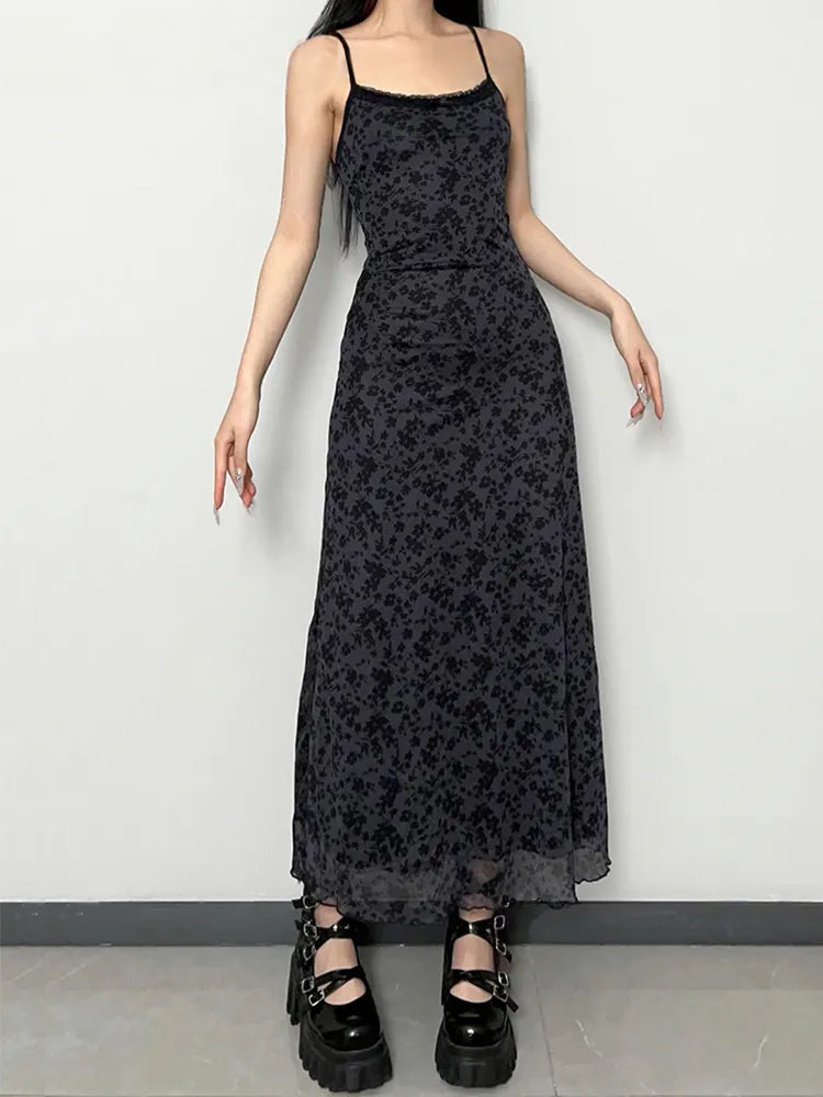 Grunge Floral Printed Maxi Dress - Litlookz Studio Grunge Floral Printed Maxi Dress - Litlookz Studio