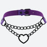 Grunge Heart Belted Choker Necklace