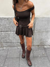 Grunge Off Shoulder Mini Dress