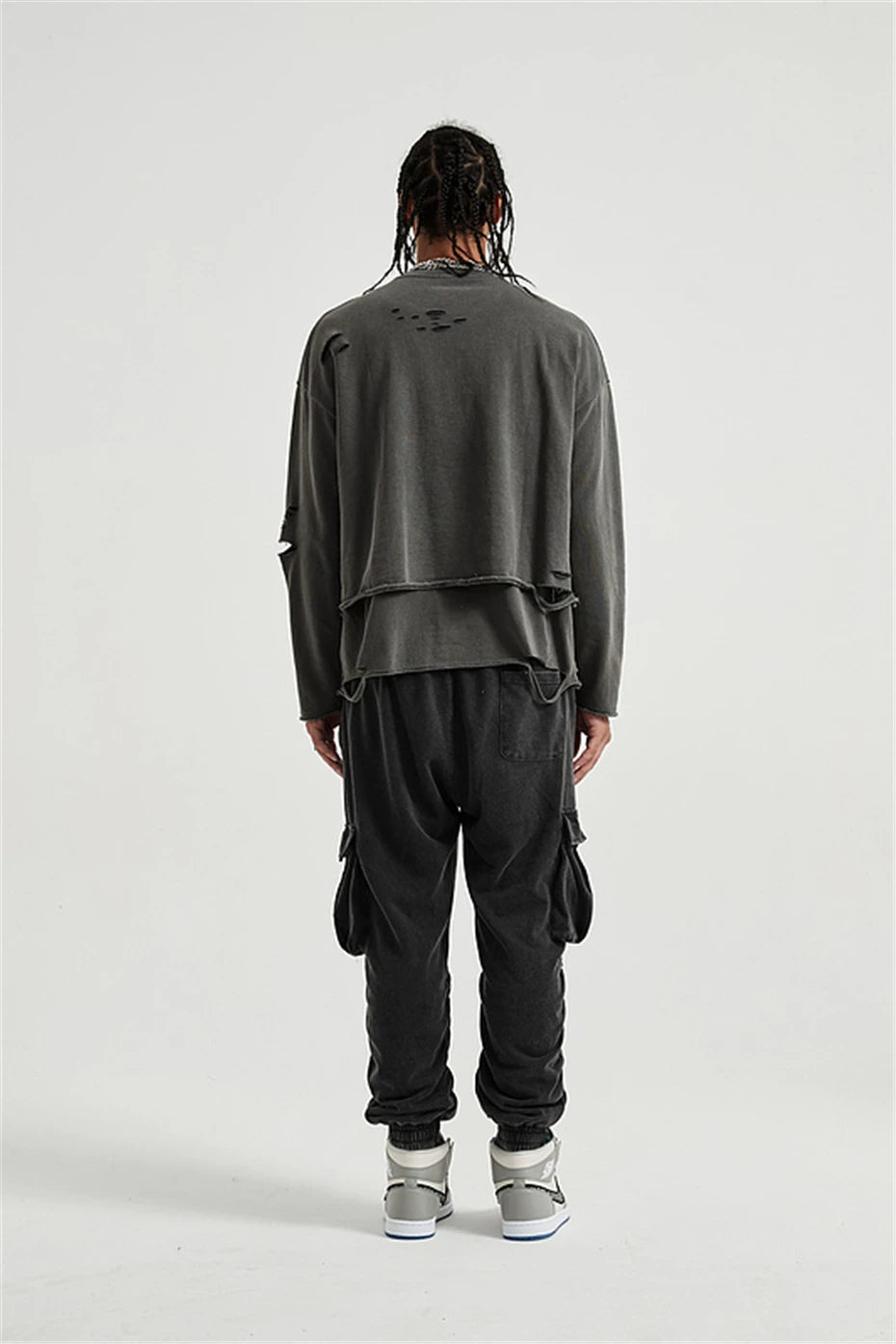 Grunge Ripped Layered Sweatshirt