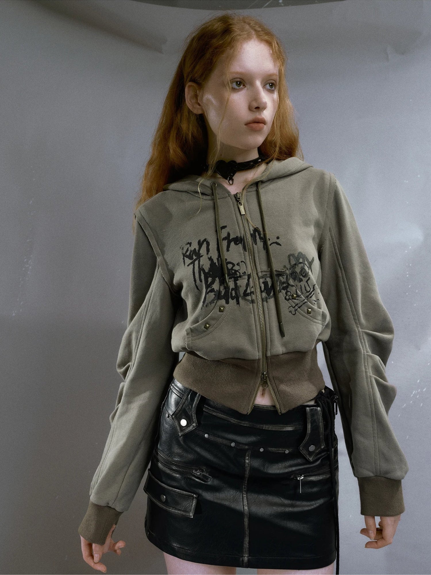 Ruched sleeve oversized hoodie online
