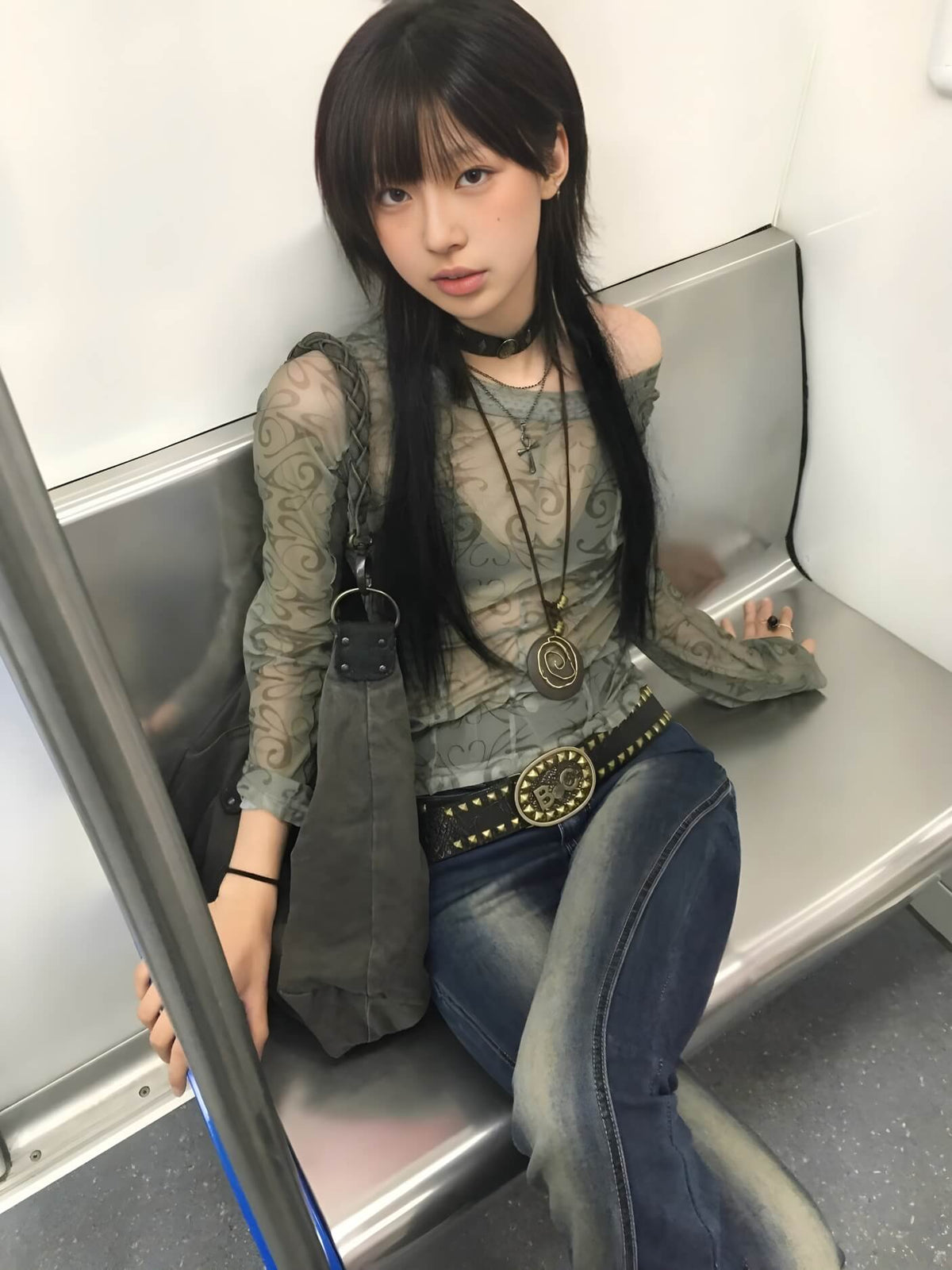 Grunge Sheer Mesh Top