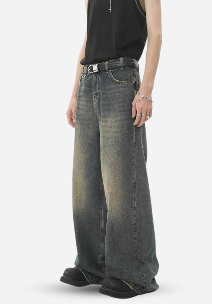 Grunge Wide Leg Denim Jeans