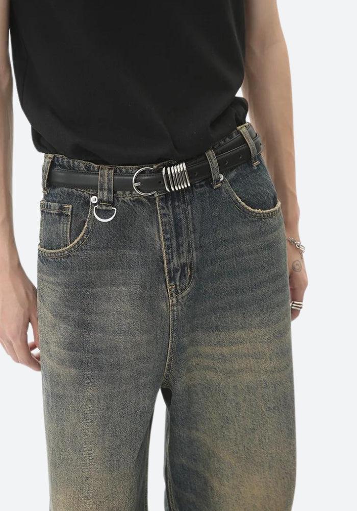 Grunge Wide Leg Denim Jeans