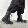 Grunge Zip-Up Platform Combat Boots