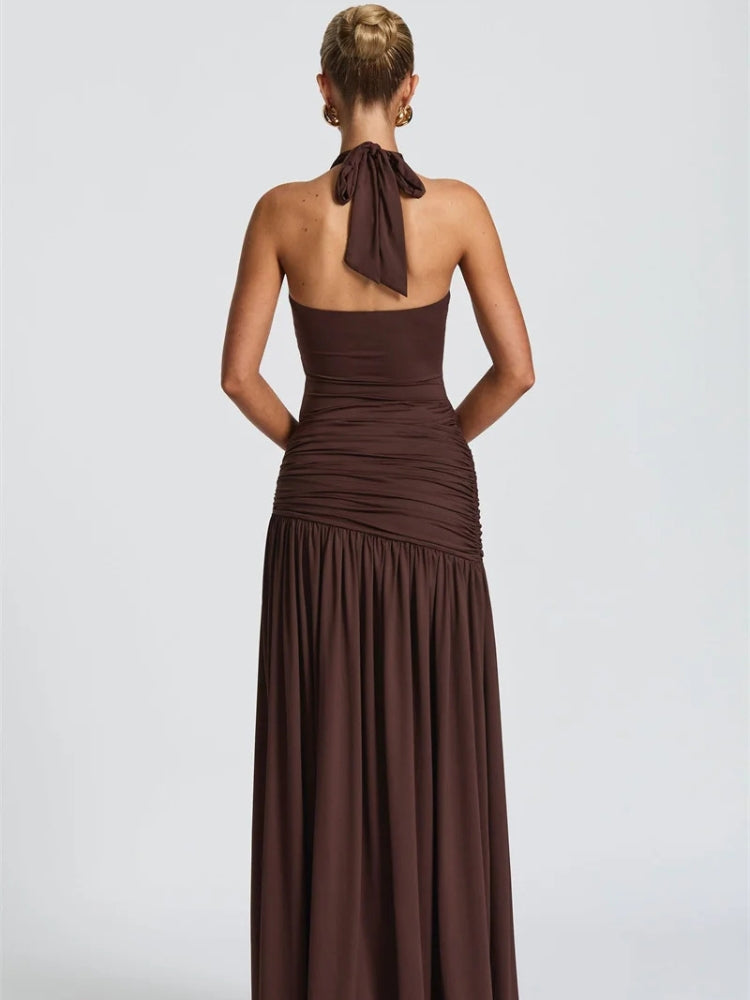 Halter Bodysuit & Maxi Skirt Two Piece Set