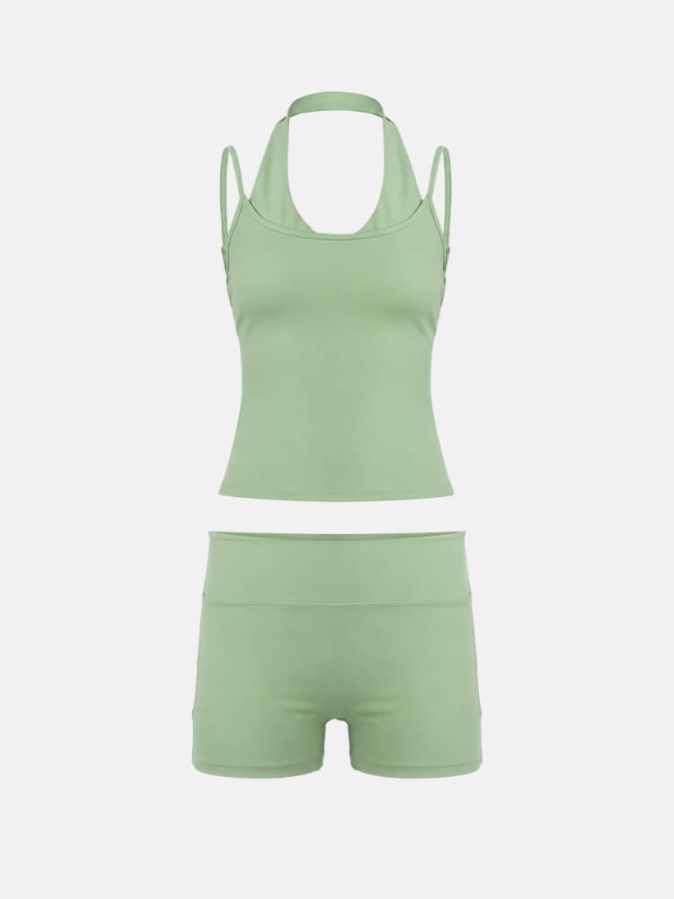 Halter Top & Biker Shorts Set