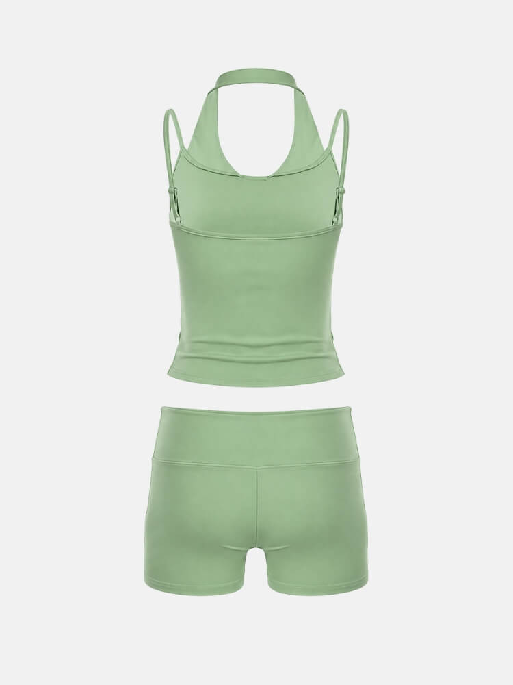 Halter Top & Biker Shorts Set