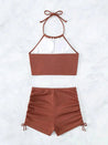 Halter Top & Swim Shorts Bikini Set