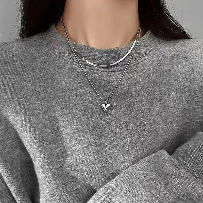 Timant Heart Set Heart Necklace Set - Litlookz Studio