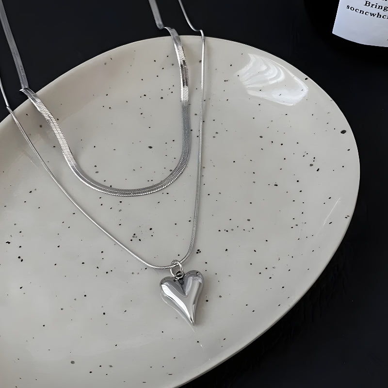 Timant Heart Set Heart Necklace Set - Litlookz Studio
