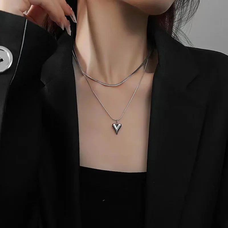 Timant Heart Set Heart Necklace Set - Litlookz Studio