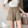 High Waist Belted Mini Shorts