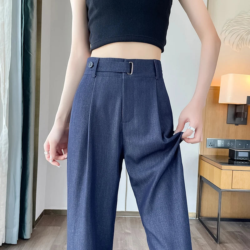 High Waist Straight Pants