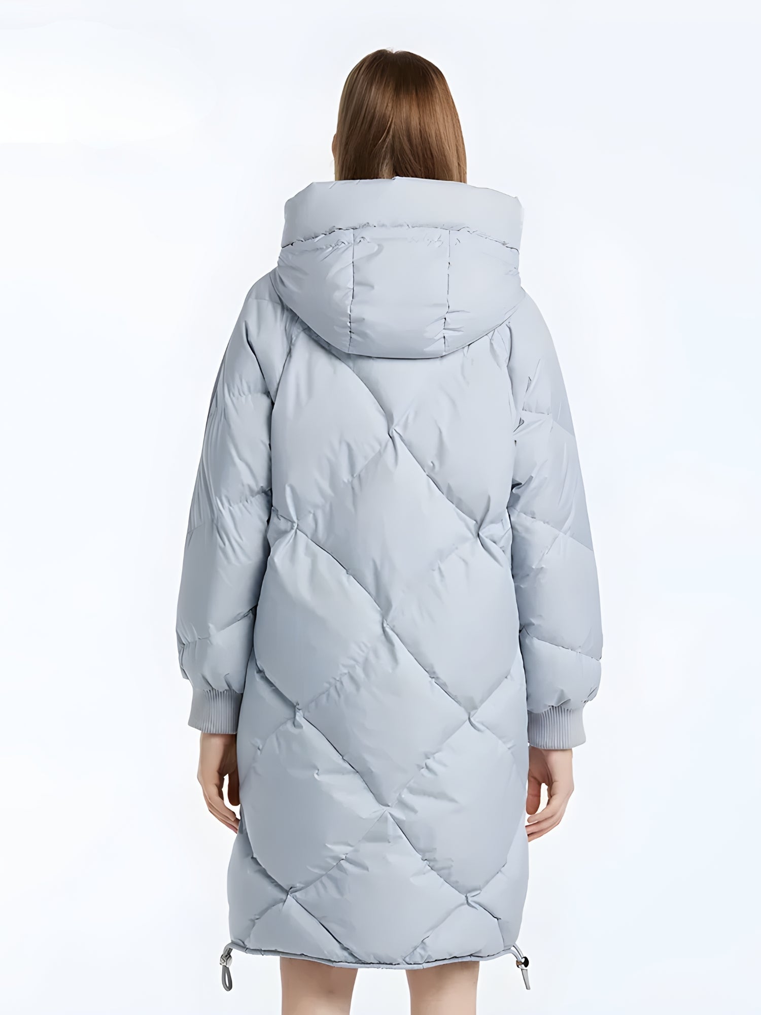 Women's Size 16 Long Line Black Puffer Coat - Quilted Body Warmer With Hood & Side Zip 9 thumbnail image