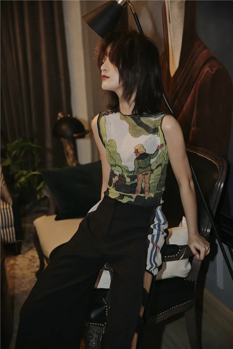 Illustrated Mesh Top