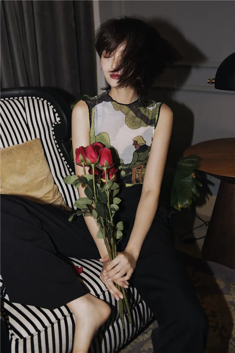 Illustrated Mesh Top