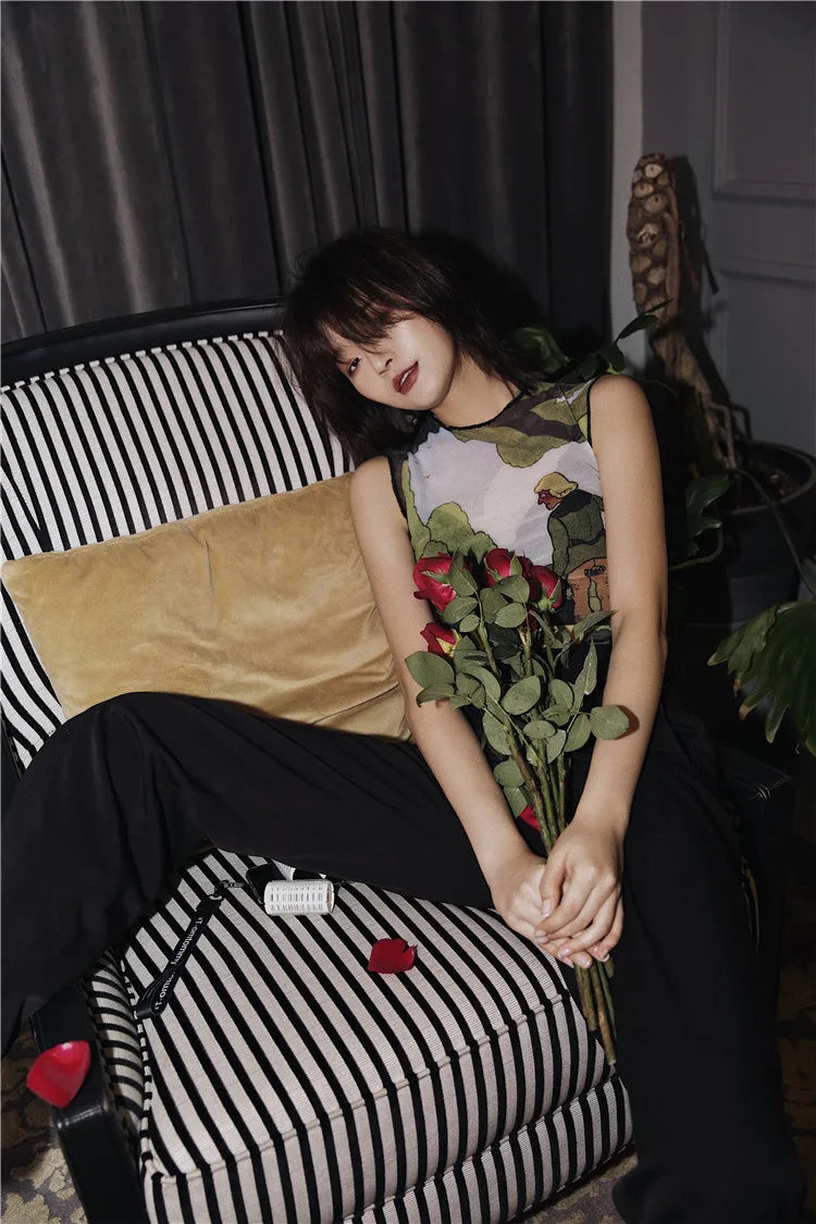 Illustrated Mesh Top