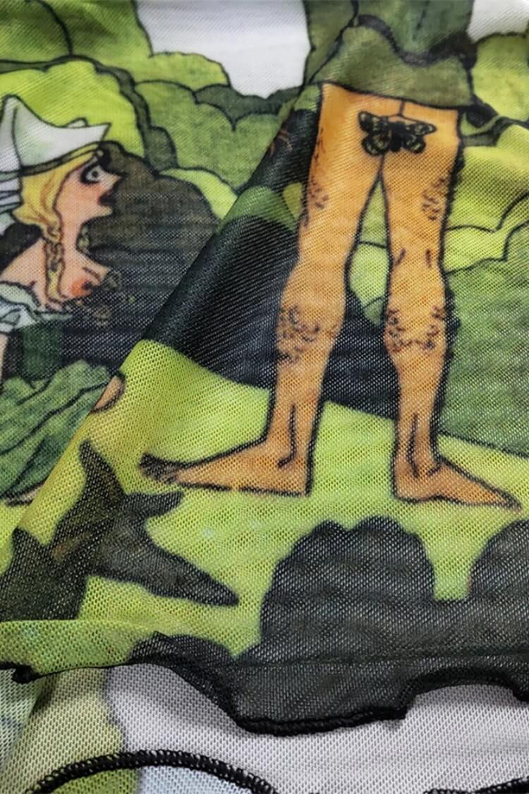 Illustrated Mesh Top