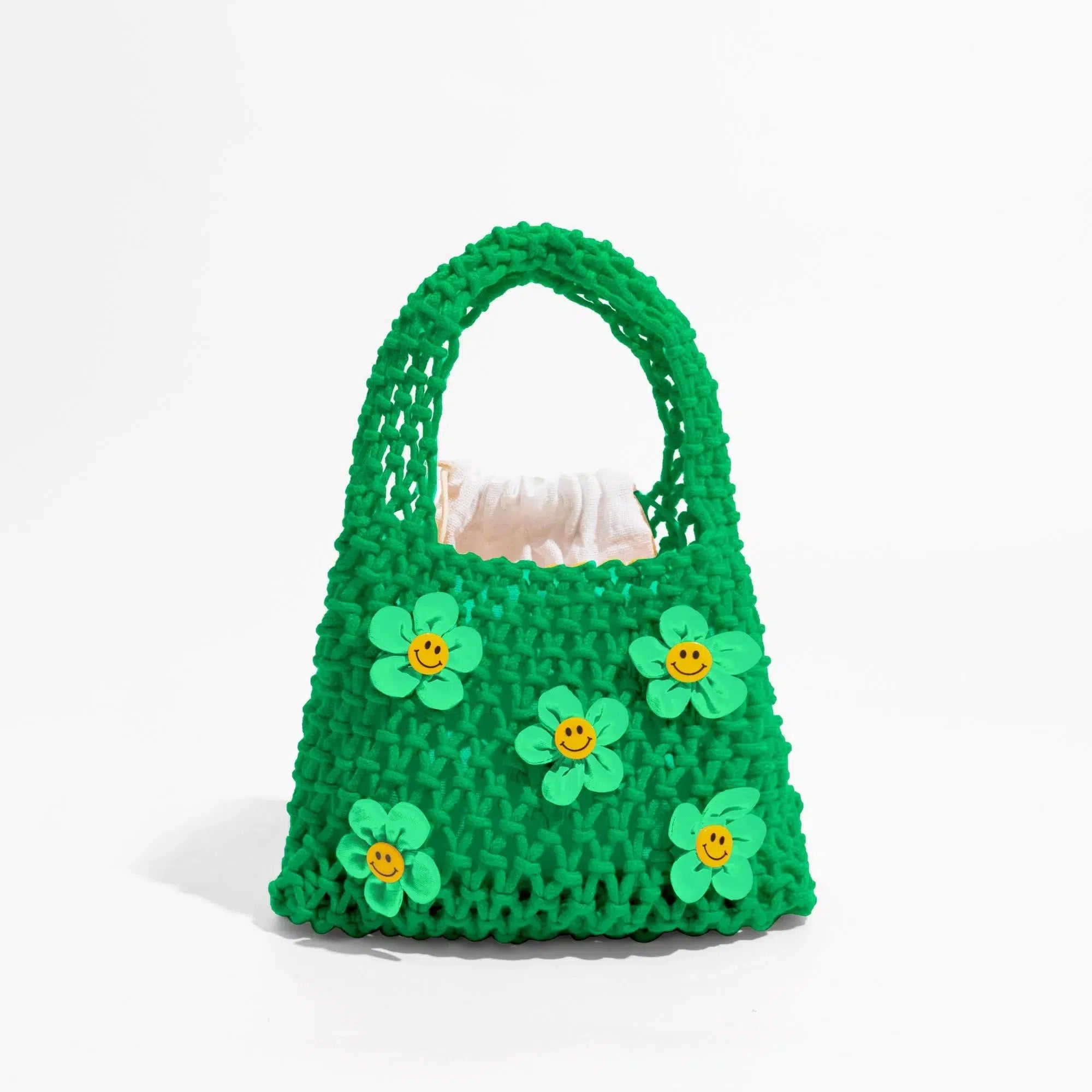 Indie Smiley Flowers Crochet Bag