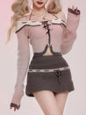 Kawaii Corduroy Knitted Two Piece Set