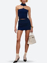 Knitted Halter Top & Mini Skirt Two Piece Set