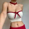 Knitted Strapless Crop Top