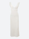 Lace Backless Plunge Neck Maxi Dress