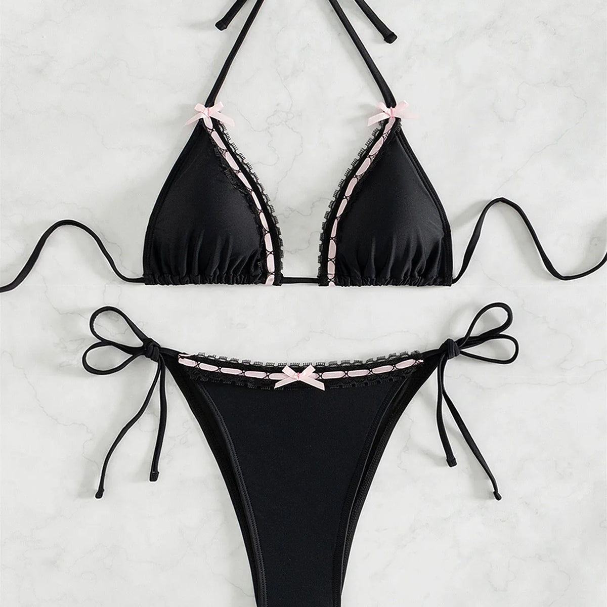 Lace Bow Bikini Set