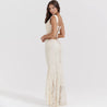 Lace Corset & Asymmetric Midi Skirt Two Piece Set