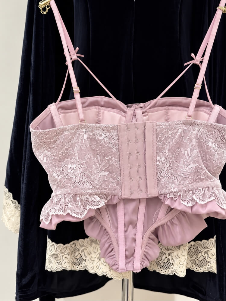 Lace Ruffle Corset Top