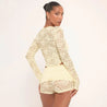 Lace Top & Bodysuit Two Piece Set