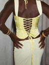 Lace Up Corset Top & Maxi Skirt Two Piece Set