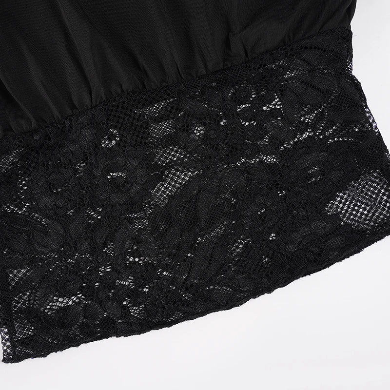 Lace Waist One Shoulder Top