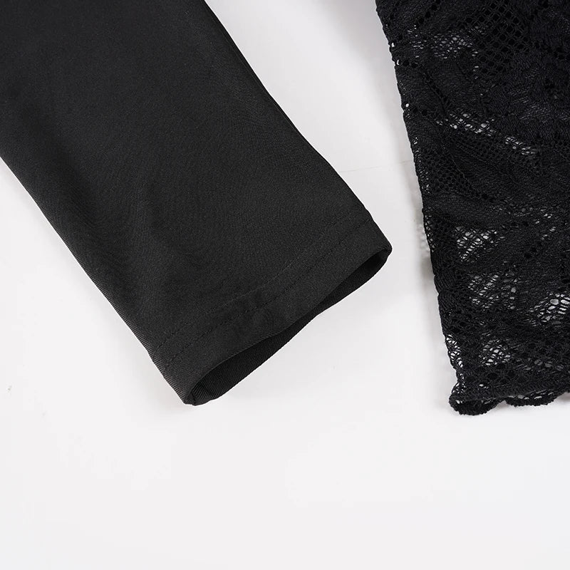 Lace Waist One Shoulder Top