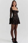 Lace Wired Cups Plunge Neck Mini Dress