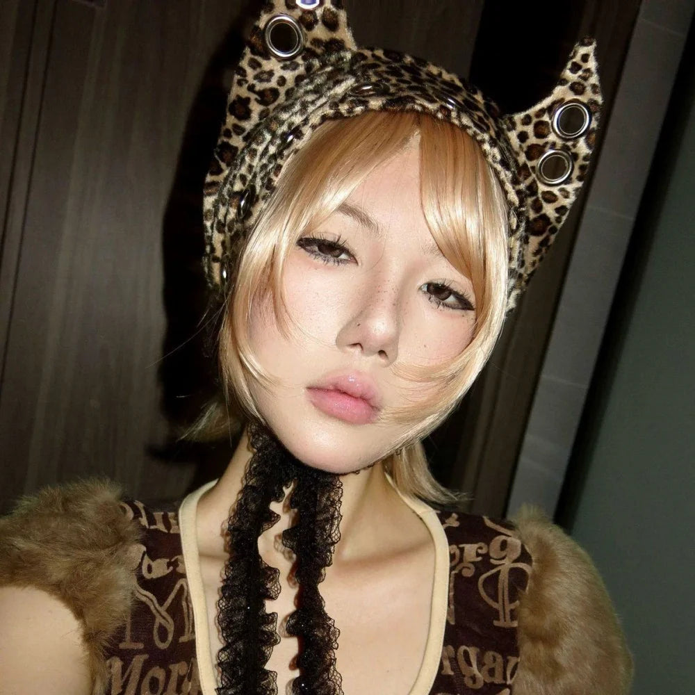 Leopard Cat Ear Beanie