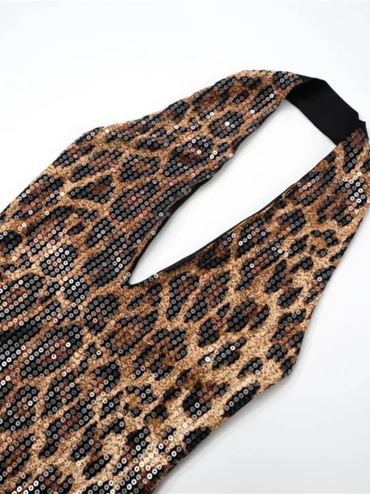 Leopard Halter Mini Dress