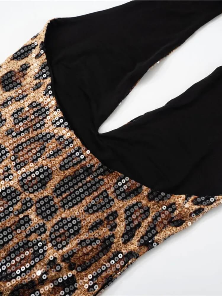 Leopard Halter Mini Dress