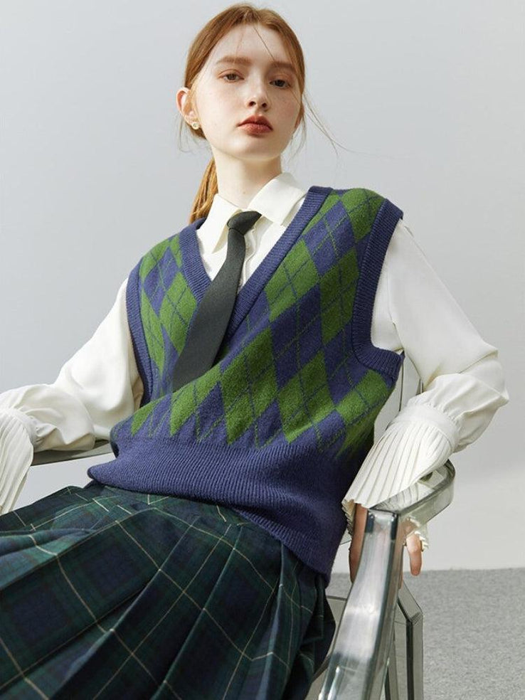 Cotton Academia Sweater Vest L