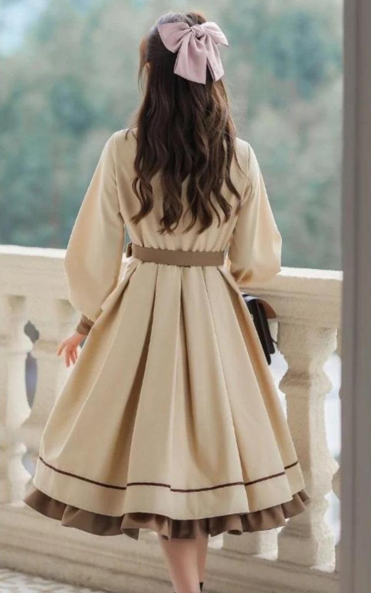 aesthetic midi dress Light Academia Uniform Midi Dress