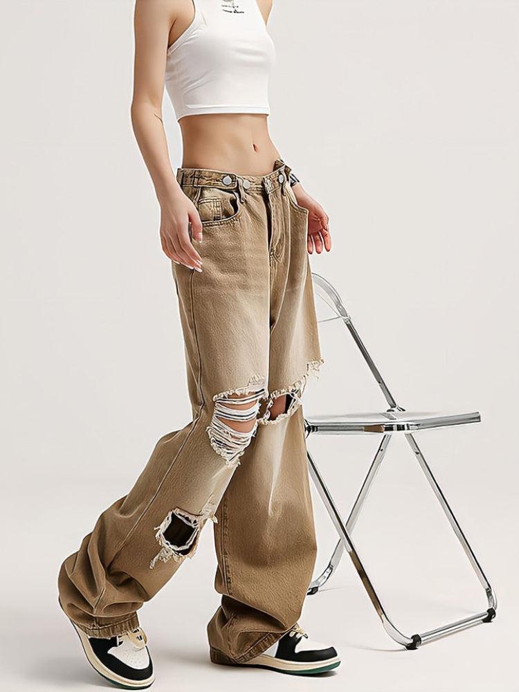 Minimal Ripped Jeans Women's Ripped Jeans | Grunge & Baddie | Litlookz Studio