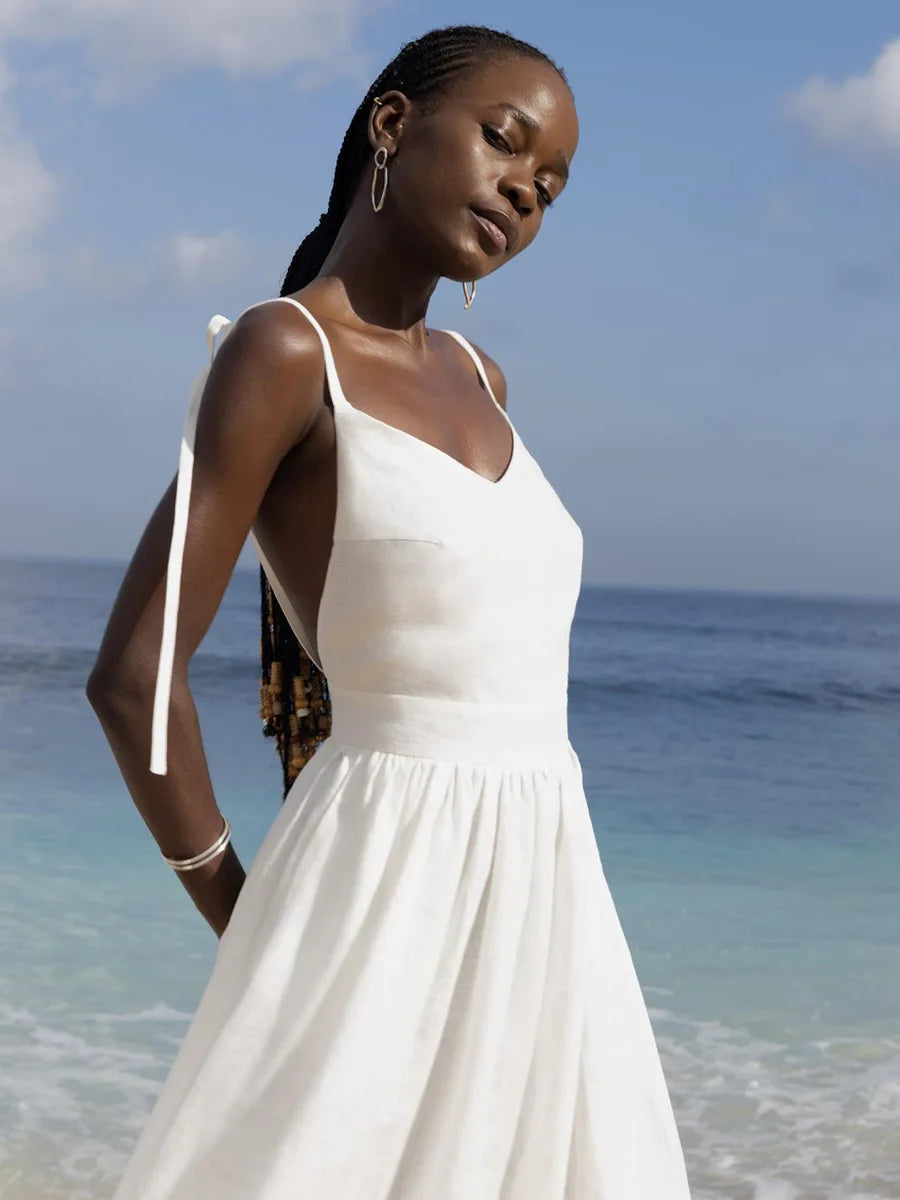 Linen Midi Dress - Litlookz Studio Linen Midi Dress - Litlookz Studio