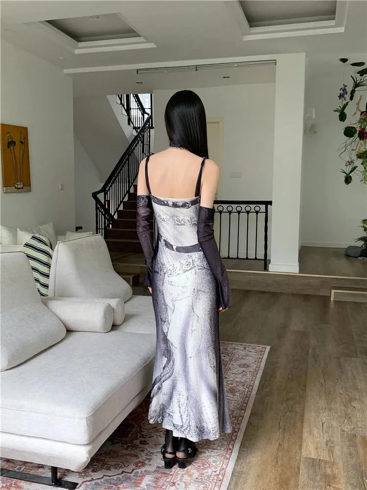 marble maxi dress Satin Marble Print Maxi Dress Menatique