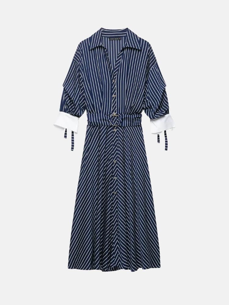 Marseille Stripe Midi Dress