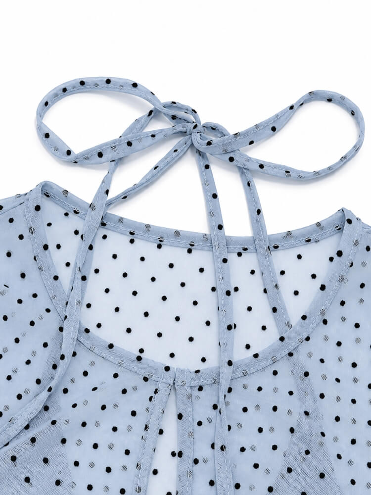 Mesh Polka Dot Midi Skirt & Top